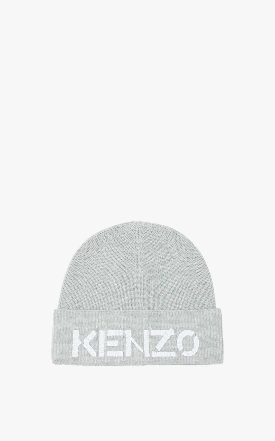 Bonnet Kenzo Logo knit Femme Grise | KLHE-10892